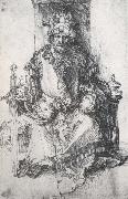 Albrecht Durer An orinetal Ruler Enthroned with traces of the artist-s monogram France oil painting artist